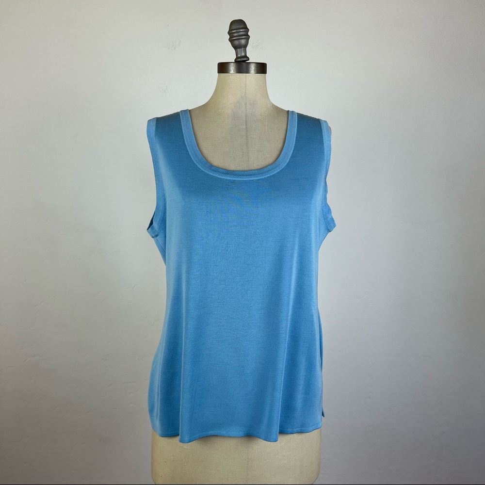 Misook Light Blue Sleeveless Top XL